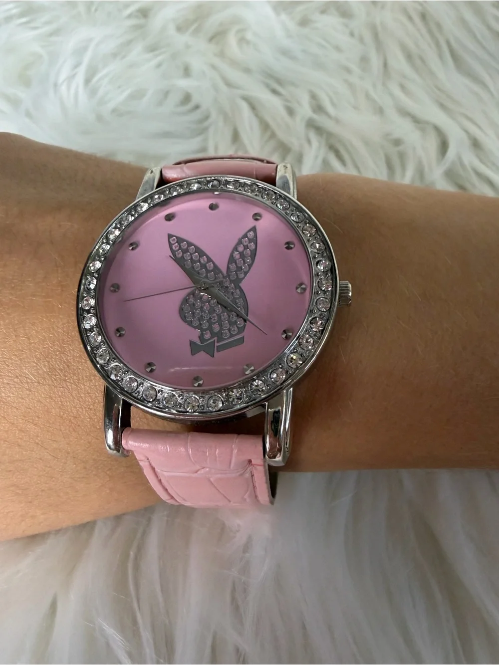 NWOT Y2K Vintage Playboy Pink Rhinestone Watch